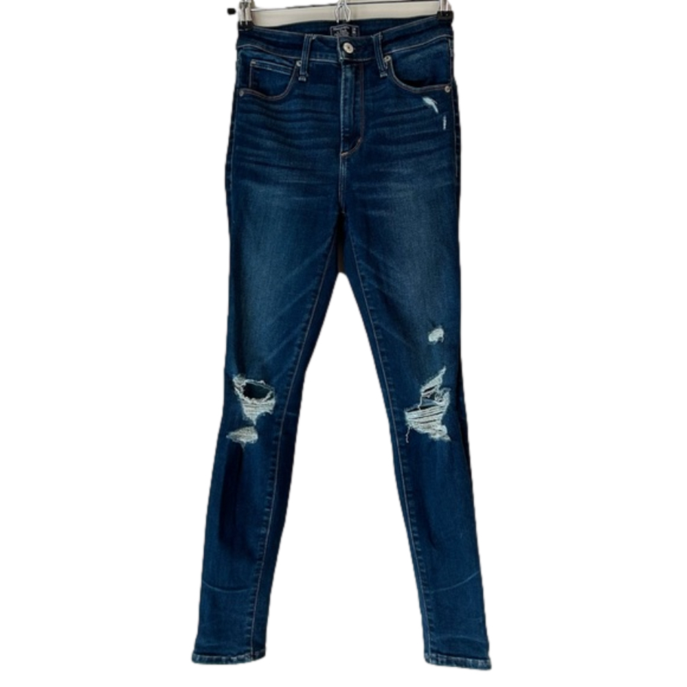Abercrombie & Fitch 'Simone' High Rise Super Skinny Distressed Stretch Jeans